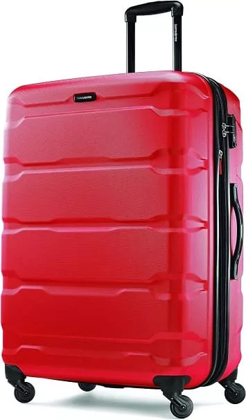 Red luggage suitcases