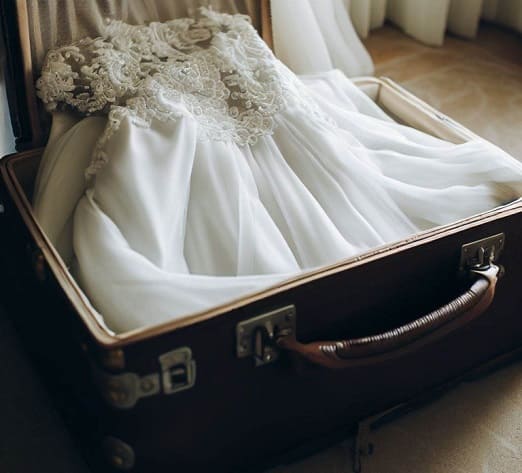 How to pack a wedding dress in a luggage suitcase